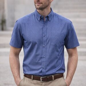 JOE by Joseph Abboud Men's Textured Blue Button Down Shirt